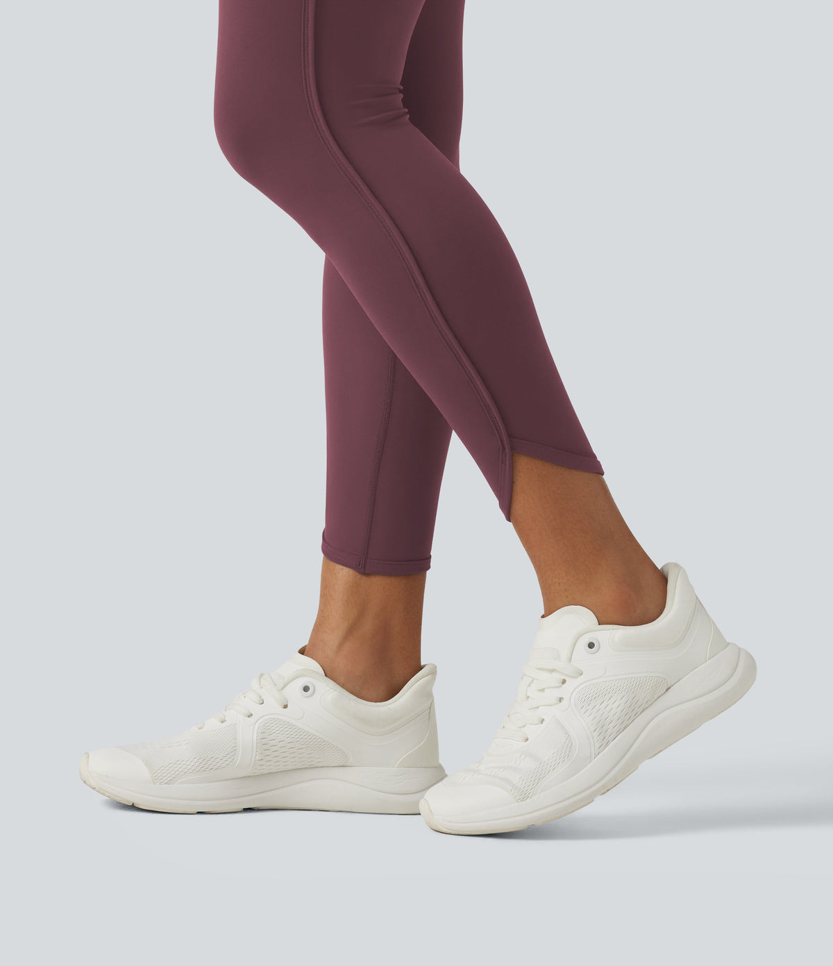 Legginsy treningowe 7/8 z wysokim stanem i kieszeniami – Czerwone
