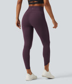 Legginsy treningowe 7/8 z wysokim stanem i kieszeniami – Fioletowe