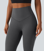 Legginsy treningowe 7/8 z wysokim stanem i kieszeniami – Ciemnoszare
