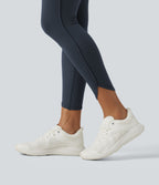 Legginsy treningowe 7/8 z wysokim stanem i kieszeniami – Grafitowe