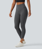Legginsy treningowe 7/8 z wysokim stanem i kieszeniami – Ciemnoszare