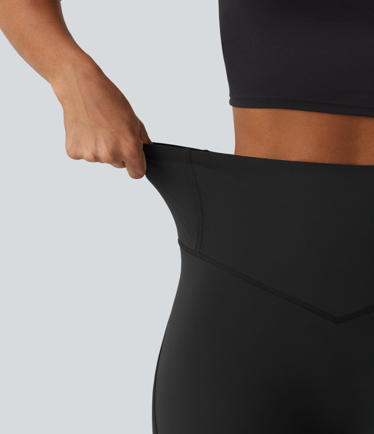 Legginsy treningowe 7/8 z wysokim stanem i kieszeniami – Czarne