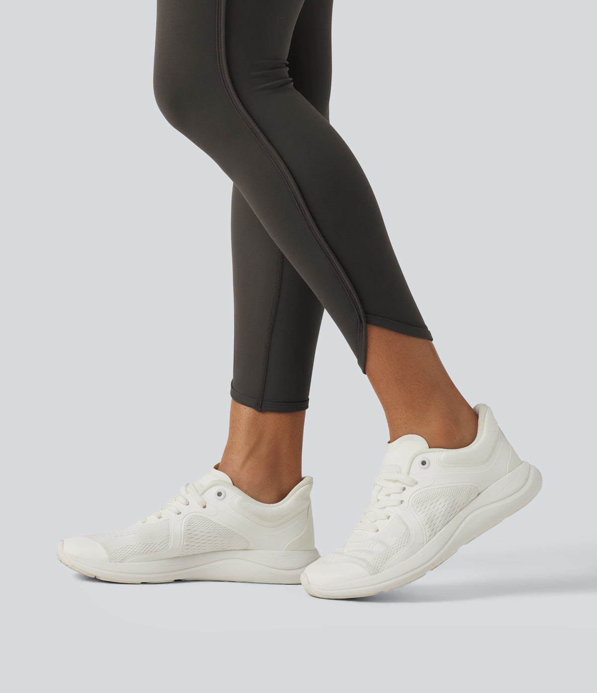 Legginsy treningowe 7/8 z wysokim stanem i kieszeniami – Czekoladowe