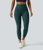 Legginsy treningowe 7/8 z wysokim stanem i kieszeniami – Zielone