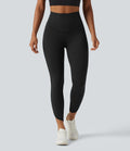 Legginsy treningowe 7/8 z wysokim stanem i kieszeniami – Czarne