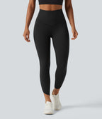 Legginsy treningowe 7/8 z wysokim stanem i kieszeniami – Czarne