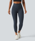 Legginsy treningowe 7/8 z wysokim stanem i kieszeniami – Grafitowe