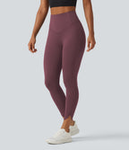 Legginsy treningowe 7/8 z wysokim stanem i kieszeniami – Czerwone