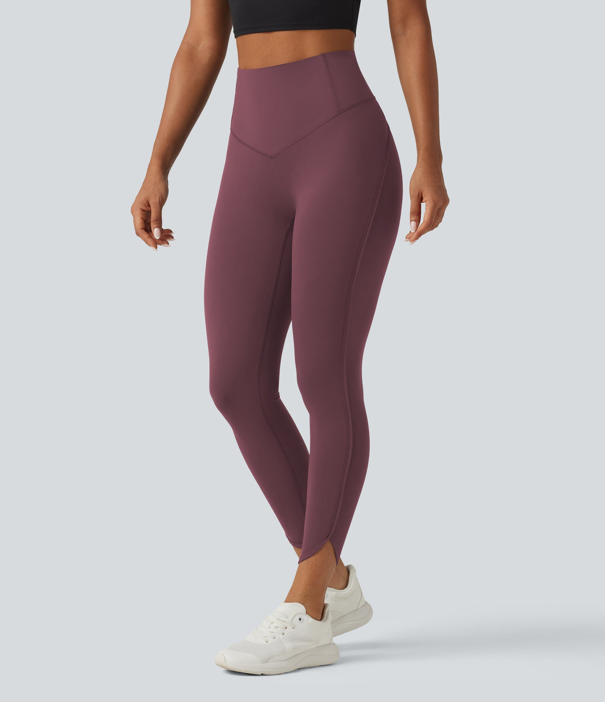 Legginsy treningowe 7/8 z wysokim stanem i kieszeniami – Czerwone
