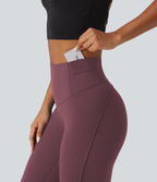 Legginsy treningowe 7/8 z wysokim stanem i kieszeniami – Czerwone