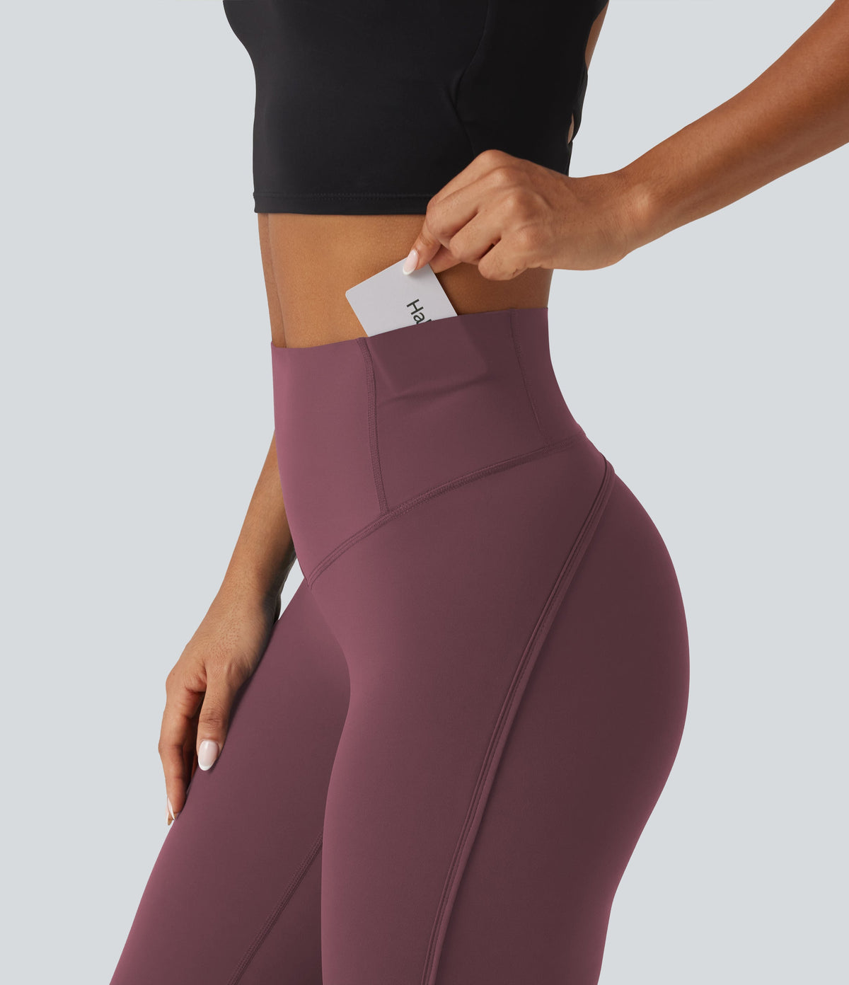 Legginsy treningowe 7/8 z wysokim stanem i kieszeniami – Czerwone