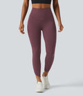 Legginsy treningowe 7/8 z wysokim stanem i kieszeniami – Czerwone
