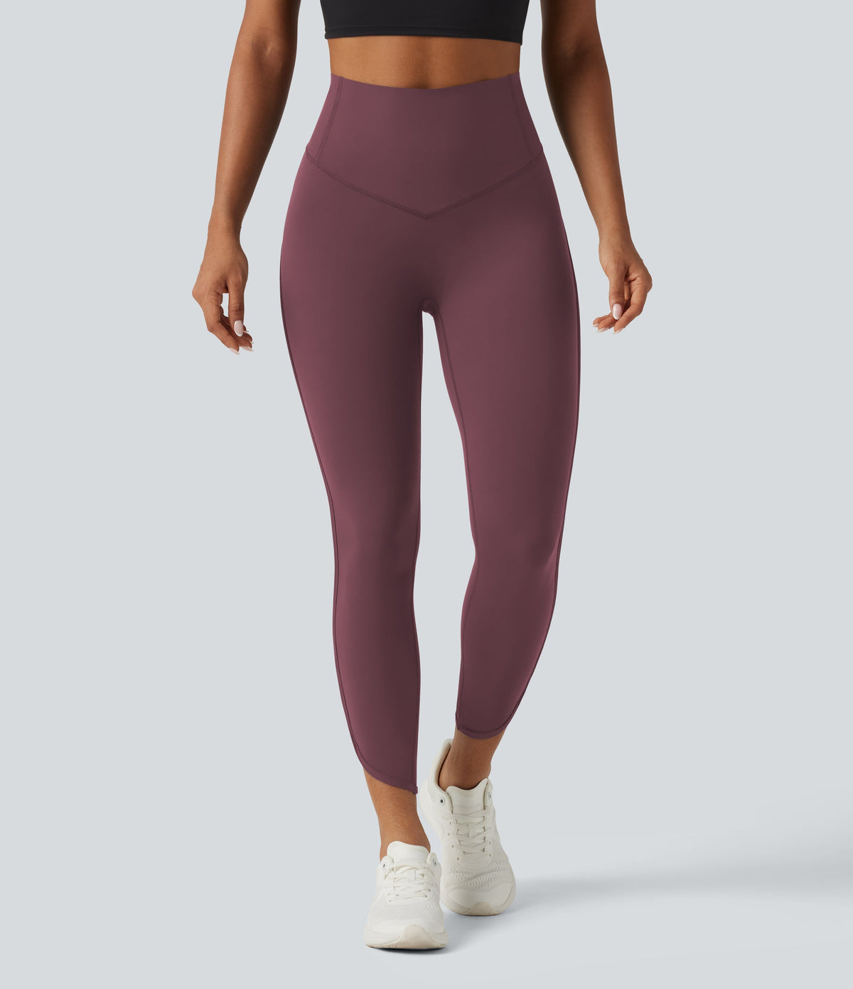 Legginsy treningowe 7/8 z wysokim stanem i kieszeniami – Czerwone