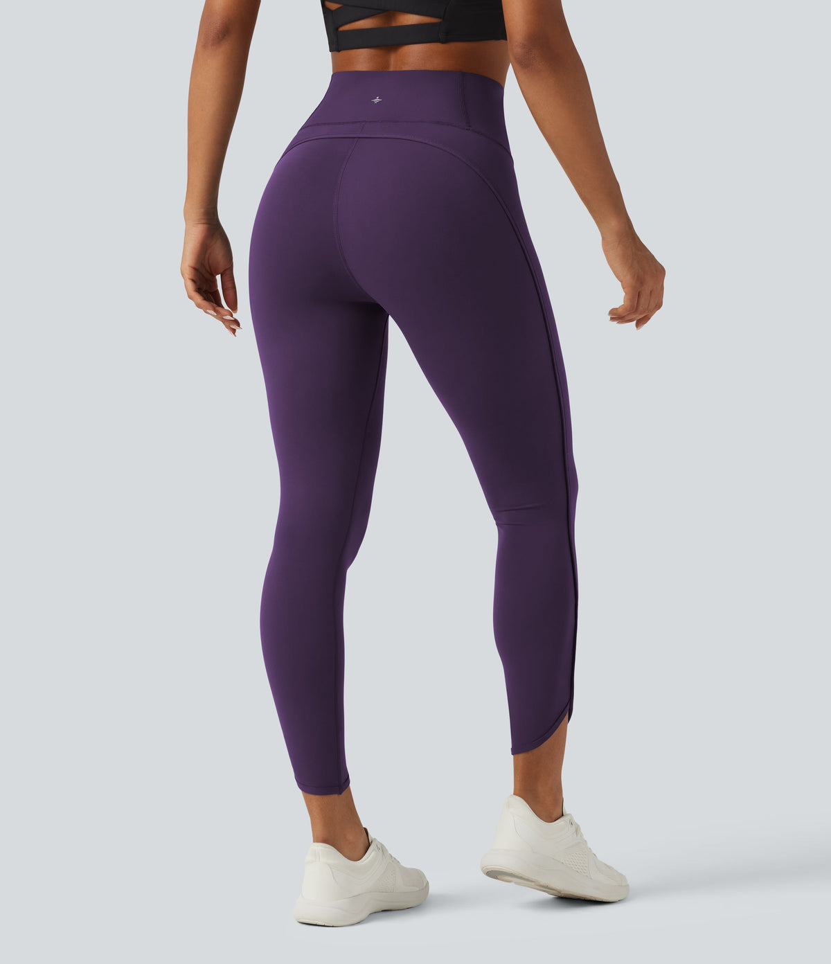 Legginsy treningowe 7/8 z wysokim stanem i kieszeniami – Jeżynowe